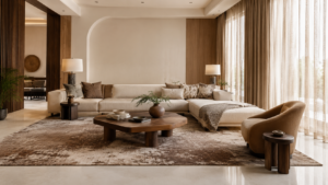 Luxury home furnishings in a modern Indian interior
