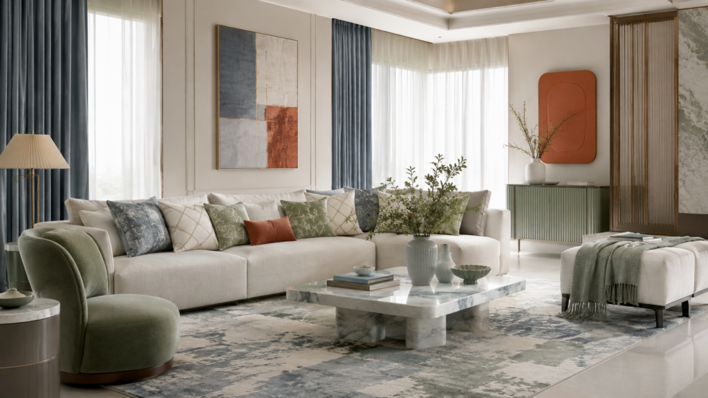 Modern furnishings for a sophisticated living room