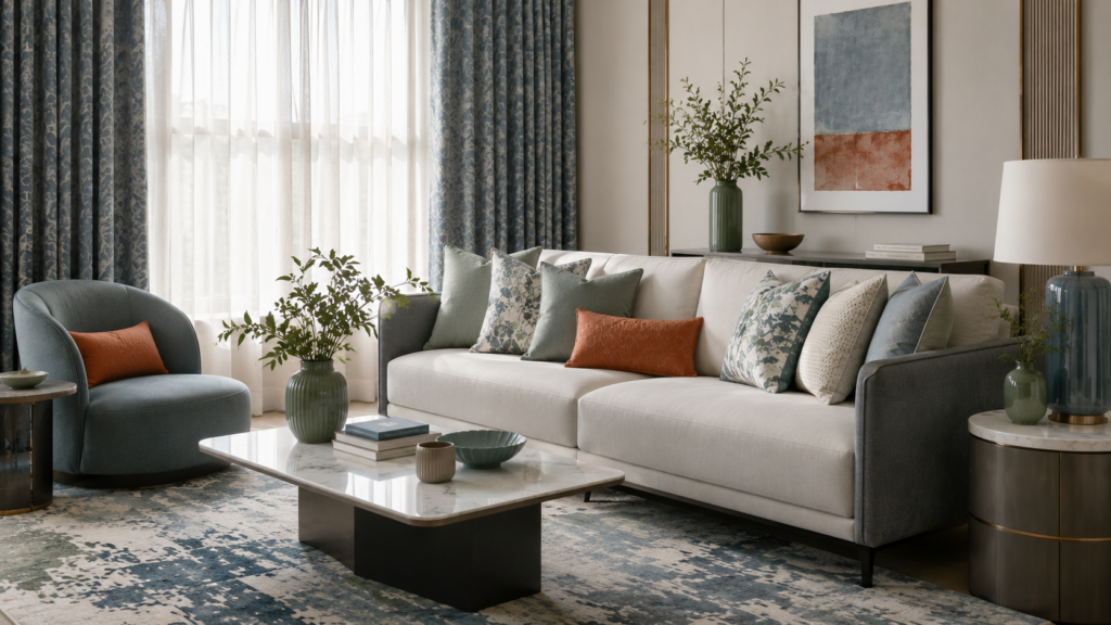 Style furnishings in an elegant modern home