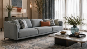 Premium sofa fabric in a luxury living room