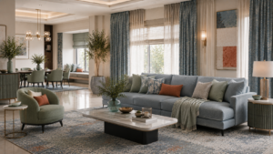 Elegant furnishings for home in a contemporary living room