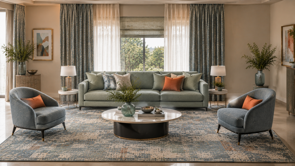 Premium rugs for living room in a modern interior