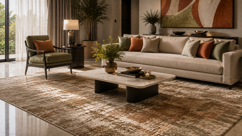 Wool rug and viscose rug material comparison